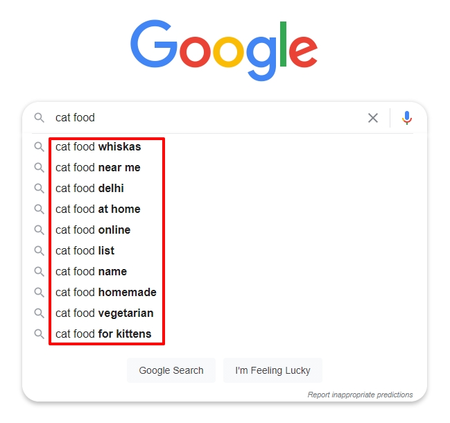 Use Google Search to identify Keyword Variations
